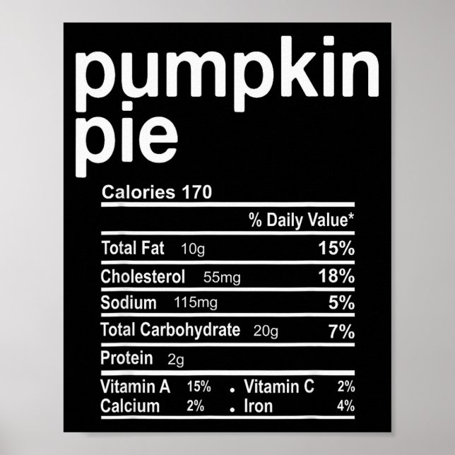 Pumpkin E Nutrition Facts Funny Thanksgiving Chris Poster (Front)