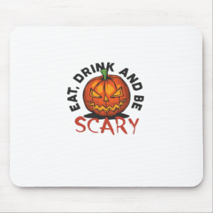 Pumpkin Eat Drink And Be Scary Vintage Style Mouse Pad