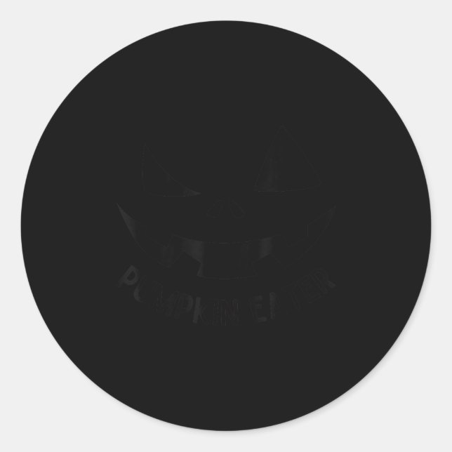 Pumpkin Eater Funny Halloween Face Naughty Matchin Classic Round Sticker (Front)