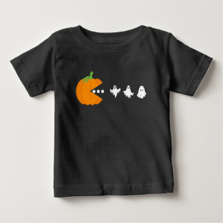 Pumpkin Eating Ghost Gamer Halloween Men Women Baby T-Shirt