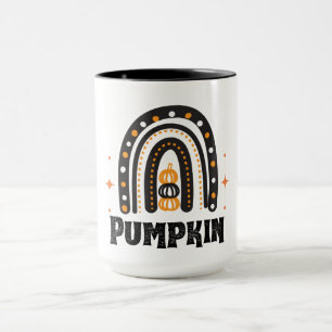 Pumpkin Elegant Black Rainbow Mug