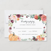 Pumpkin Elegant Fall Floral Rustic Themed Wedding