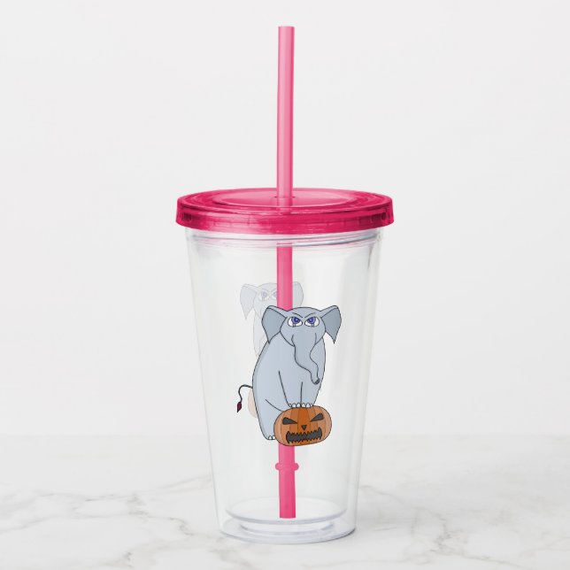 Pumpkin Elephant Acrylic Tumbler (Front)