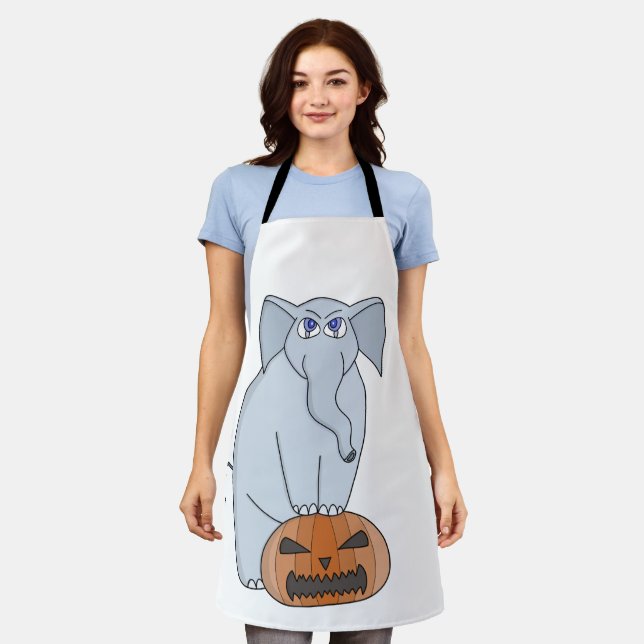 Pumpkin Elephant Apron (Worn)
