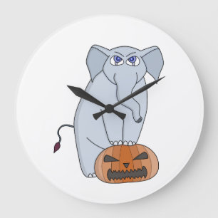 Pumpkin Elephant Large Clock