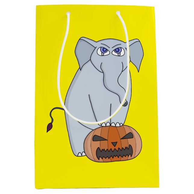 Pumpkin Elephant Medium Gift Bag (Front)
