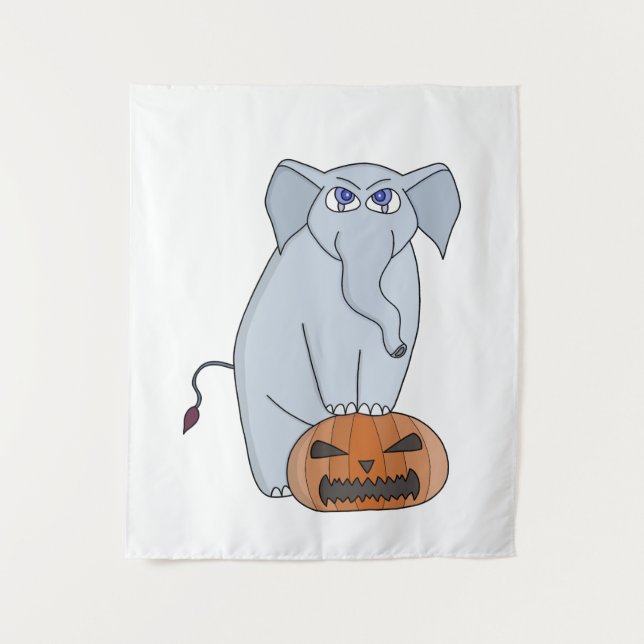 Pumpkin Elephant Tapestry (Front)