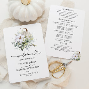 Pumpkin Eucalyptus Fall Wedding Ceremony Program