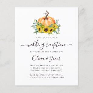 Pumpkin Eucalyptus Wedding Reception Invitation