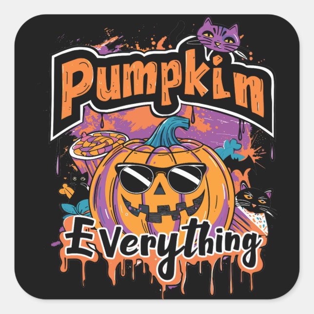 Pumpkin Everything | ExDesigner | Halloween Square Sticker (Front)