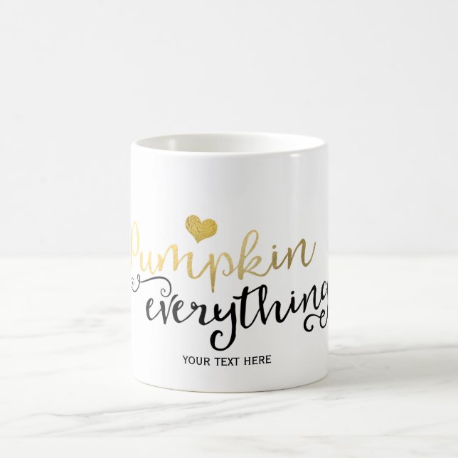 PUMPKIN EVERYTHING Fall Autumn Black & Gold Coffee Mug (Center)