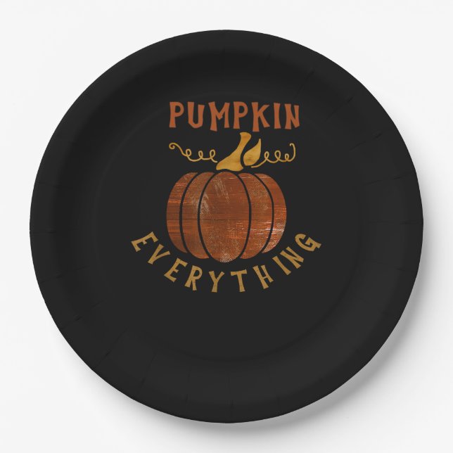 Pumpkin Everything Love Fall Pumpkin Spice Season  Paper Plate (Front)