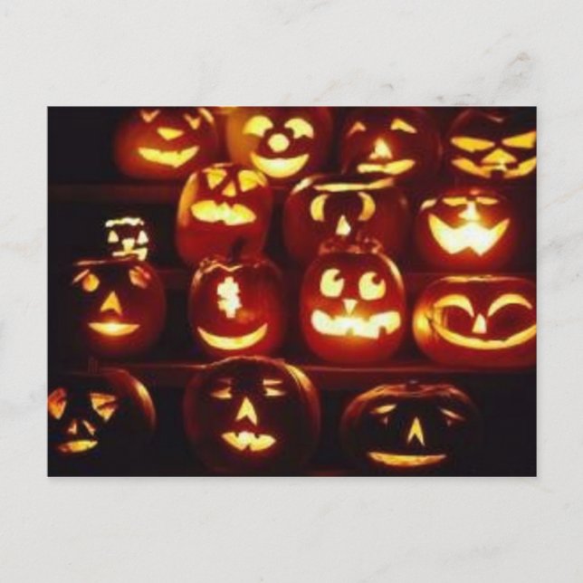 Pumpkin Expressions Halloween Postcard (Front)