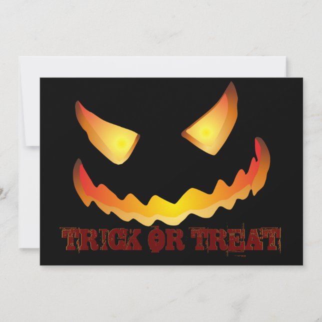 Pumpkin Face 2 for Halloween Invitation (Front)