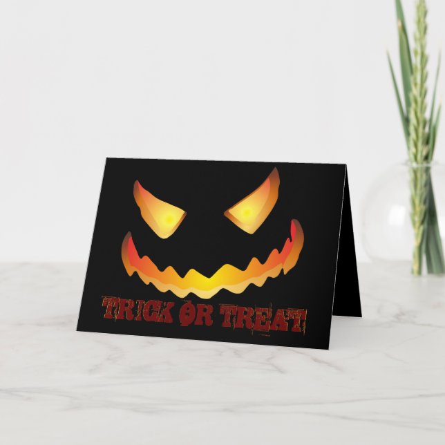 Pumpkin Face 2 for Halloween Invitation (Front)