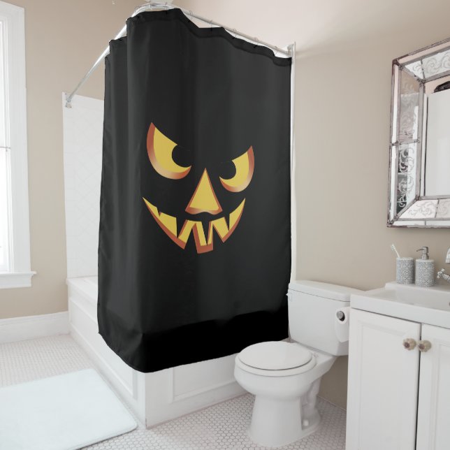 Pumpkin face 3 for Helloween Shower Curtain (In Situ)