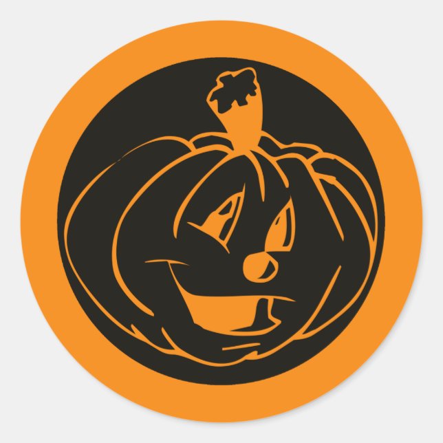 Pumpkin face classic round sticker (Front)