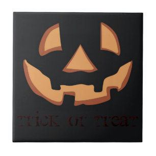 Pumpkin face for Halloween Ceramic Tile