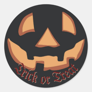 Pumpkin face for Halloween Classic Round Sticker