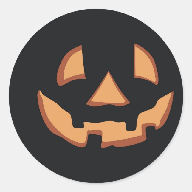 Pumpkin face for Halloween Classic Round Sticker (Front)