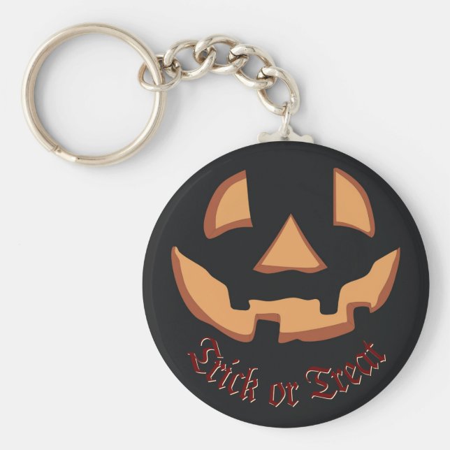 Pumpkin face for Halloween Key Ring (Front)