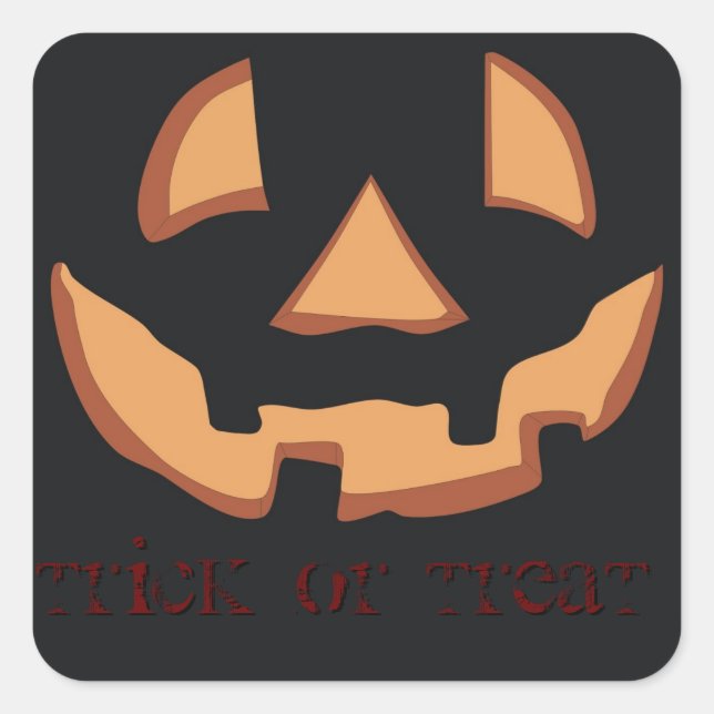 Pumpkin face for Halloween Square Sticker (Front)