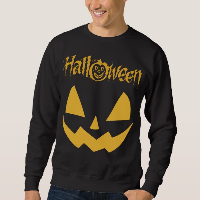 Pumpkin Face, Halloween Custom Sweatshirt (Front)