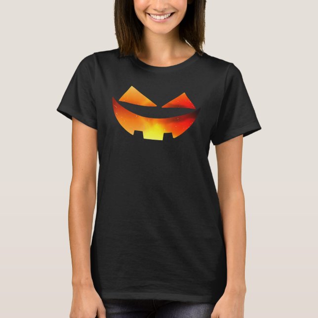 Pumpkin Face Halloween Jack O Lantern Easy Costume T-Shirt (Front)