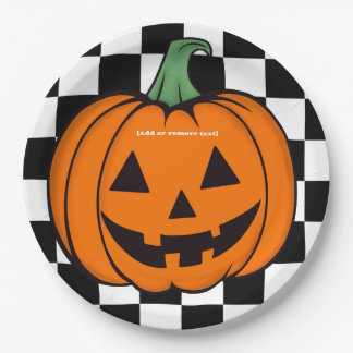 PUMPKIN FACE HALLOWEEN PAPER PLATES