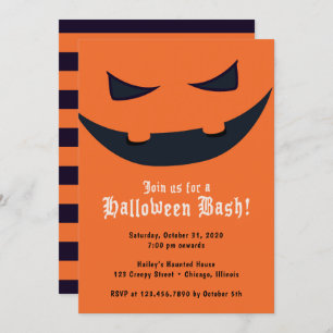 Pumpkin Face Halloween Party Invitation