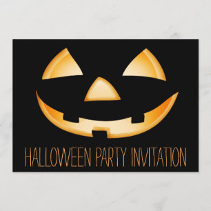 Pumpkin Face Halloween Party Invitation Card