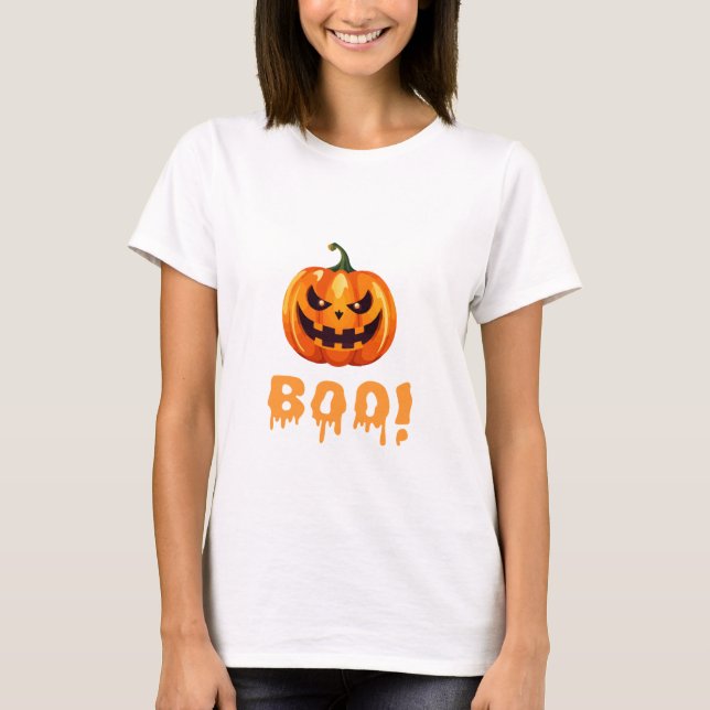 Pumpkin Face Halloween T-Shirt | halloween (Front)