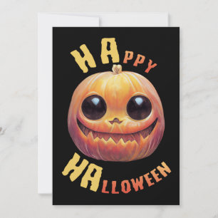 Pumpkin Face Happy Halloween Invitation