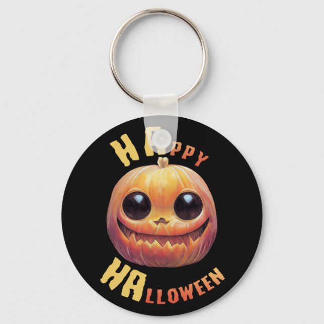 Pumpkin Face | Happy Halloween Key Ring (Front)
