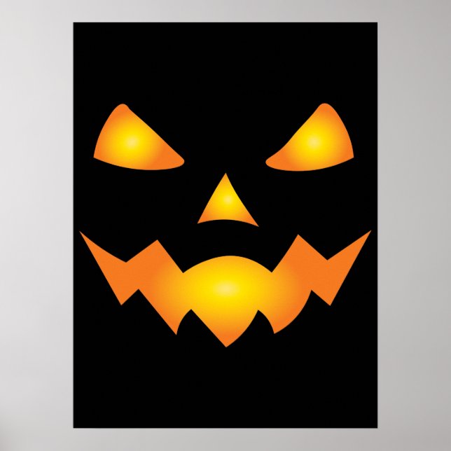 Pumpkin Face Jack O Lantern Halloween Spooky Poster (Front)
