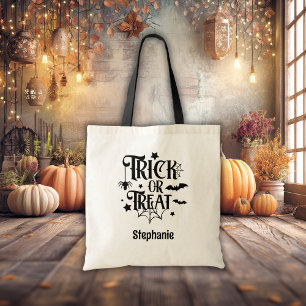 Pumpkin Face Jack O Lantern With Name Tote Bag