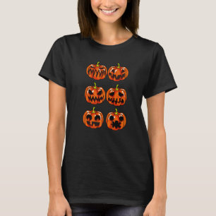 Pumpkin Face Lazy Halloween Costume Scary Jack O L T-Shirt