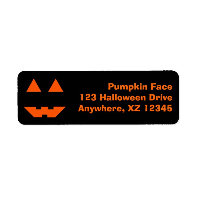 Pumpkin Face Return Address Label (Front)