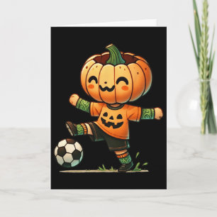 Pumpkin Face Soccer Halloween Costume Boys Kids To Card