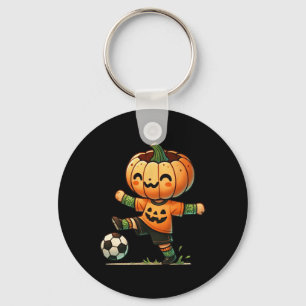 Pumpkin Face Soccer Halloween Costume Boys Kids To Key Ring