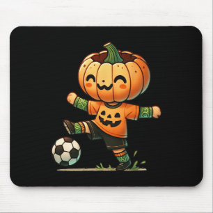 Pumpkin Face Soccer Halloween Costume Boys Kids To Mouse Pad