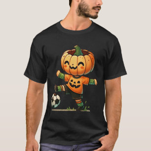 Pumpkin Face Soccer Halloween Costume Boys Kids To T-Shirt