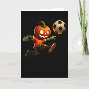 Pumpkin Face Soccer Halloween Costume Men Boys Kid Card
