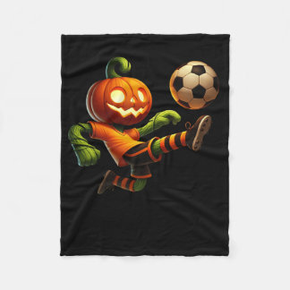 Pumpkin Face Soccer Halloween Costume Men Boys Kid Fleece Blanket