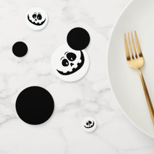 Pumpkin Face White Halloween Confetti
