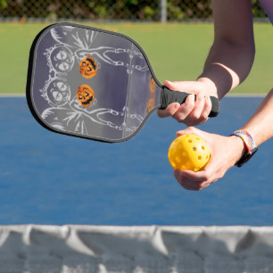 Pumpkin Fairies Have Fun On Halloween Pickleball Paddle