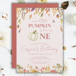 Pumpkin Fall 1st Birthday Invitation