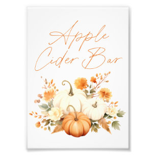 Pumpkin Fall Apple Cider Bar Baby Shower Sign
