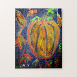 Pumpkin fall art jigsaw puzzle