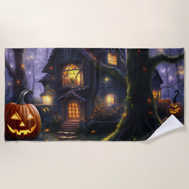 pumpkin/fall/autumn/Halloween  Beach Towel (Front)